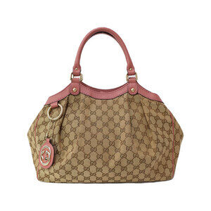 Gucci Sukey Tote bag GG monogram canvas leather trim Pink